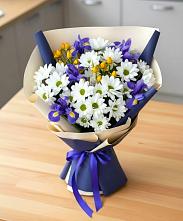 Букет цветов из:  Розы, Ирисы и Хризантемы в Самаре