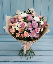 Букет цветов из:  Хризантемы, Розы и Альстромерии #REPLACE_PRED# Самаре