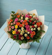 Букет Микс из разноцветных кустовых роз #REPLACE_PRED# Самаре